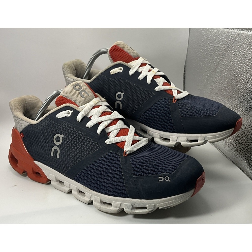 On Cloudflyer Mens Size 11 Blue Orange Athletic Running Walking Shoes Sneakers